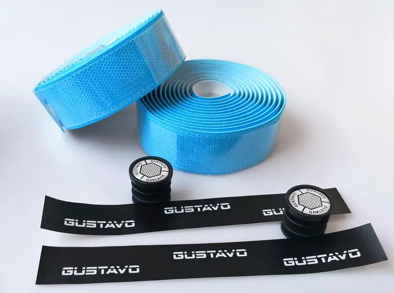 New 3mm* 200cm Road Bikes Bicycle Handlebar Tape Non-slip waterproof Bartape Soft PU Sponge Tape Black 4colors optional - Цвет: Небесно-голубой