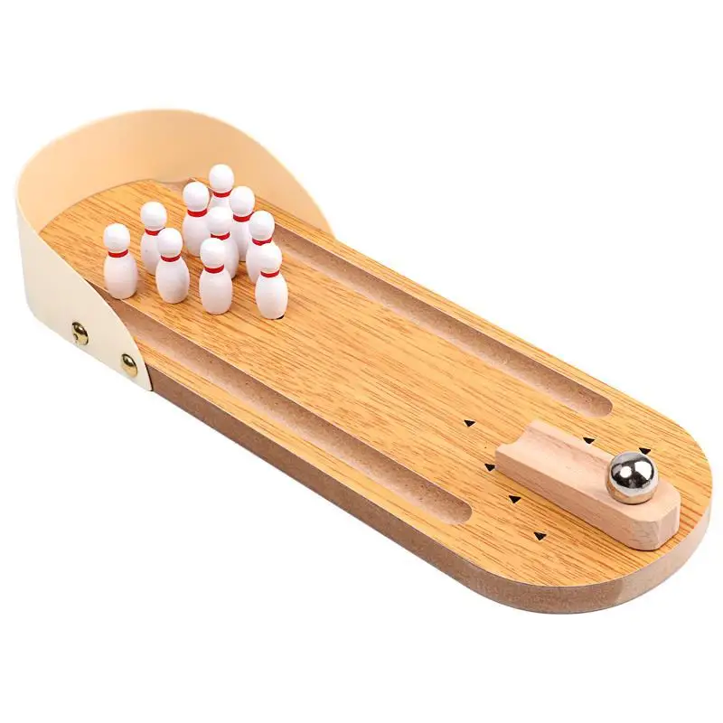 

High quality wooden children's educational toys mini bowling interactive table games leisure decompression free shipping