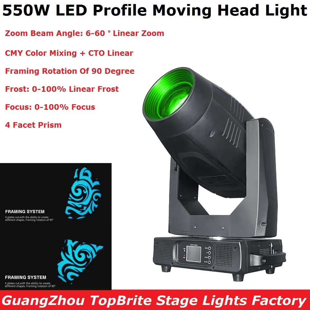 

Professional Lyre LED 550W Moving Head Light Beam Spot Wash Framing 4IN1 Moving Head For Stage Wedding DJ Light Nightclub Light