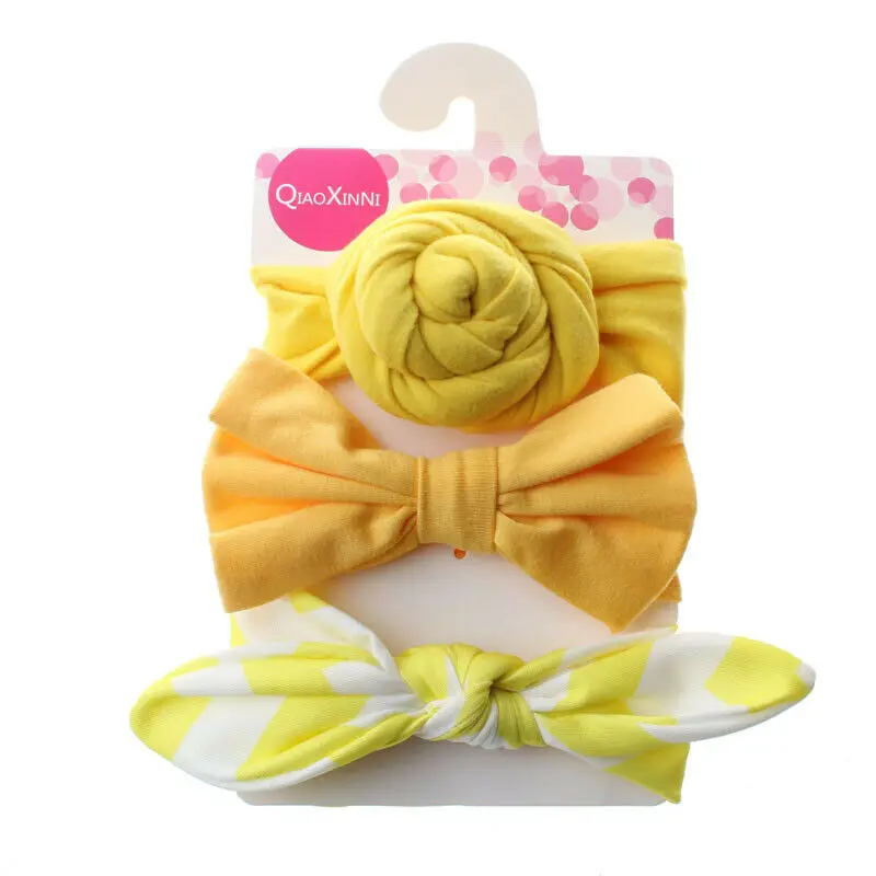 Baby Accessories 3PCS/Sets Kids Baby Headband Toddler Bow Flower Hair Band Headwear Photo Props Gifts Wholesale Hair Wrap - Color: 11