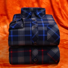 Зимние клетчатые рубашки из плотного бархата, мужские Брендовые повседневные рубашки, теплые качественные нарядные рубашки с длинным рукавом, мужские облегающие рубашки, много цветов