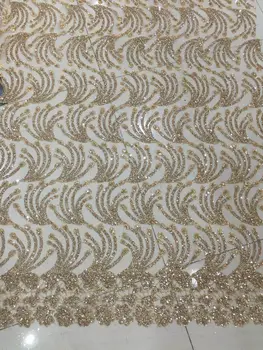 

Glitter African tulle mesh lace fabric African embroidery french lace fabric with sequins