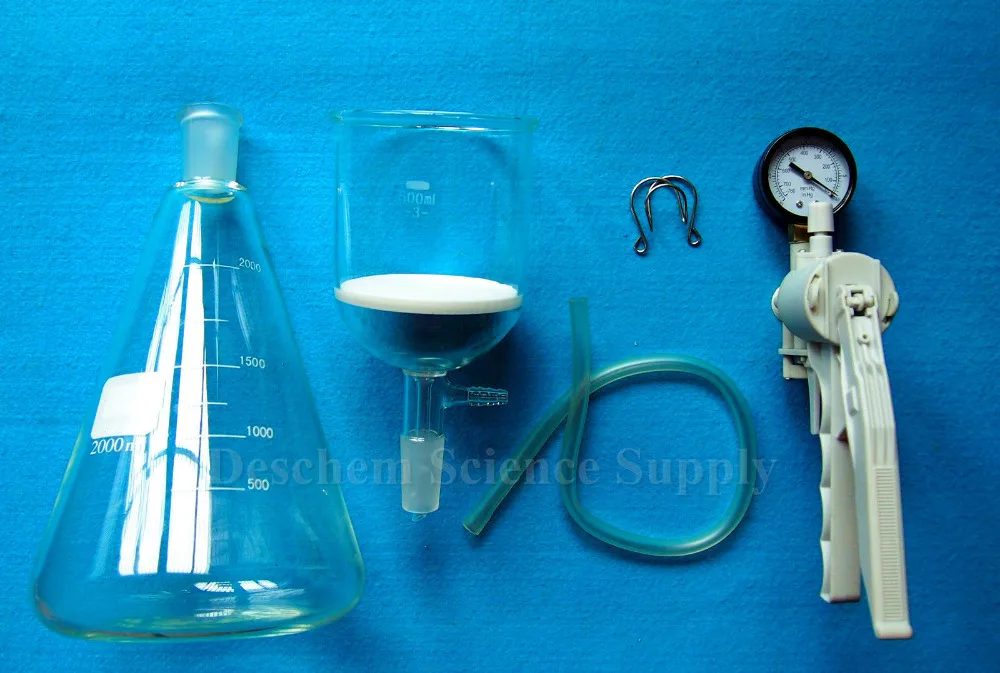 2000 мл 24/40 комплект для фильтрации стекла воронка Buchner фляжка Erlenmeyer вакуумный