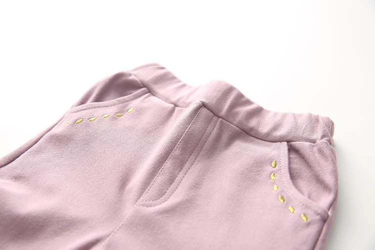 2018 Spring Autumn Trousers 2-10T Years Children Cotton Solid Color Pattern Basic Elastic Capri Little Kids Girl Skinny Pants  (18)