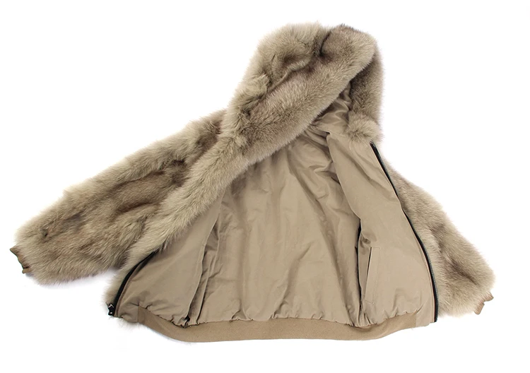 JAZZEVAR Новая куртка женская зимняя светская модная роскошная куртка с капюшоном из натурального лисьего меха на молнии женская верхняя одежда две стороны для ношения