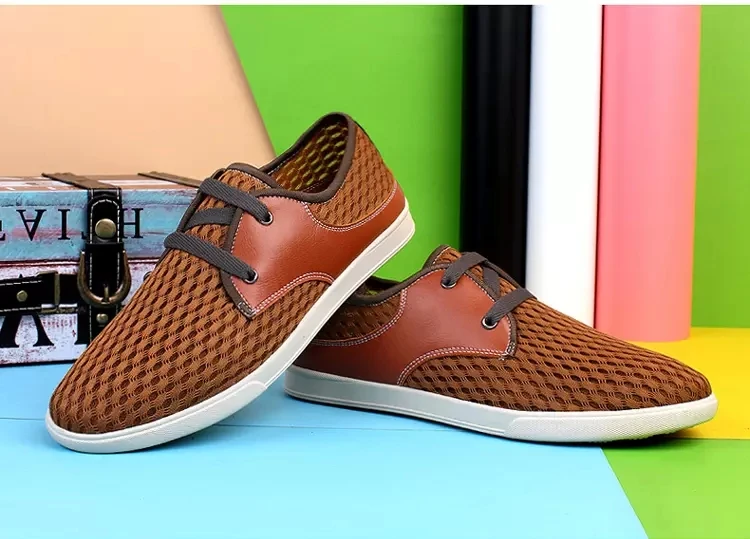 

Size 35-48 New Men Fashion Shoes Summer Zapato Casual Breathable Mesh Flat Shoes Exercise Jogging Men Shoes Breathable Footwear