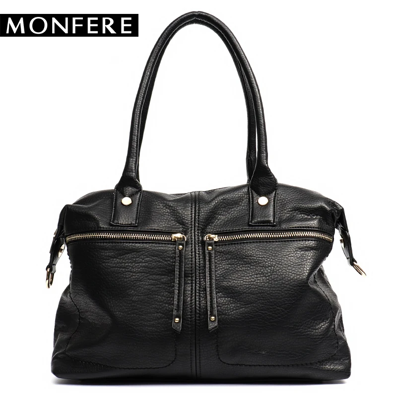 

MONFERE Women Handbags Vegan PU Leather Pillow bags Female Top-handle Bags Women Boston Bag Multi Pockets Shoulder Bag Messenger