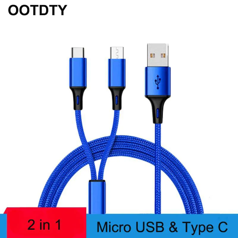 

2in1 Micro USB Type C Cable For Samsung Galaxy S9 S8 Plus Note 9/8 For Oneplus 3/5/6 For Xiaomi 6/8/Mix Huawei P10 P20 Mate 10