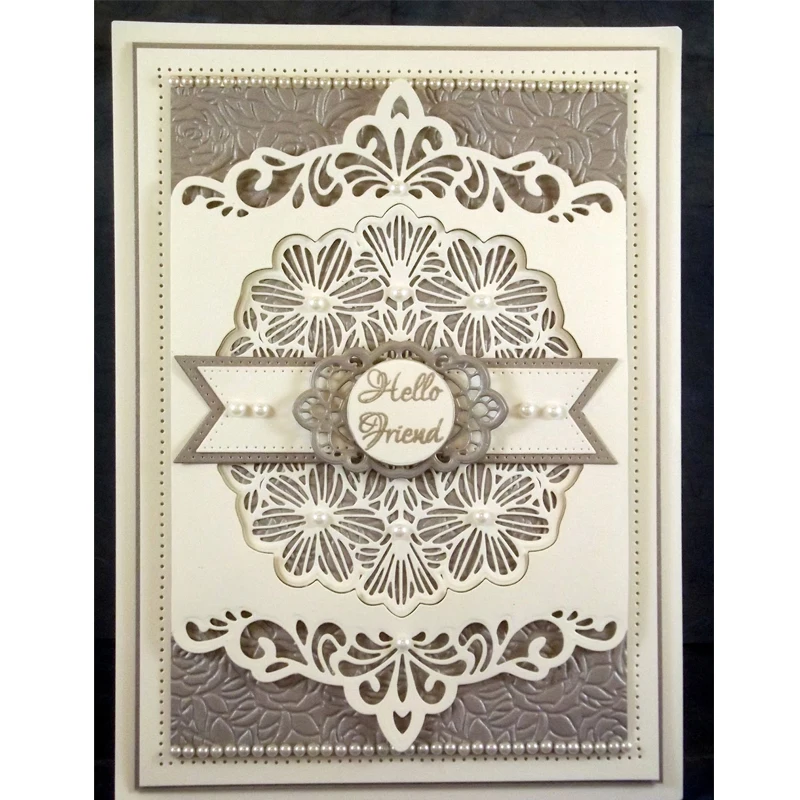 

Retro Crown Flower Lace Border Metal Cutting Dies Stencil for DIY Scrapbooking Greeting Cards Making Decorative Crafts New 2019