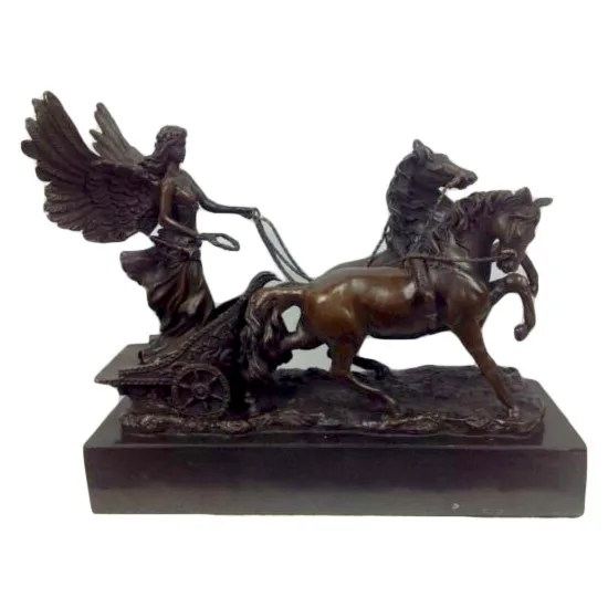 

stickers cutting dies Art bronze, copper handicraft, home European ornaments, angel chariot, pure copper , coffee color statue