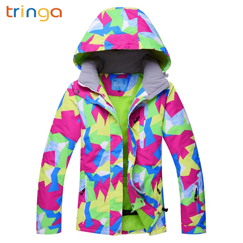 TRINGA النساء سترة تزلج الشتاء 2019 جديد يندبروف للماء تنفس الدافئة الثلوج الملابس التزلج على الجليد سترة الماركات