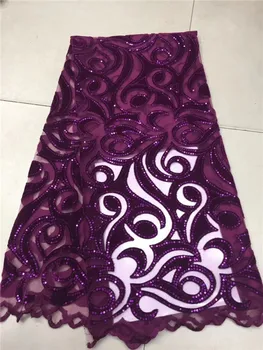 

Velvet 3d Lace Fabric 2019 High Quality Lace Latest African Laces Fabric With Sequins Wedding Nigerian French Lace Fabric