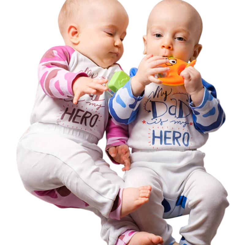 かわいい赤ちゃん男の子服セット秋新生児女の子服長袖手紙ボディスーツ