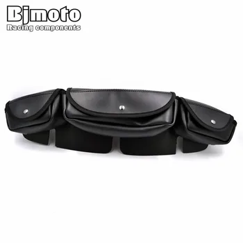 

BJMOTO Motorcycle 3-Pocket Fairing Windshield Bag For Harley FLHX Electra Street Glide Touring Bike 1996-2013 Black BAG-005-BK