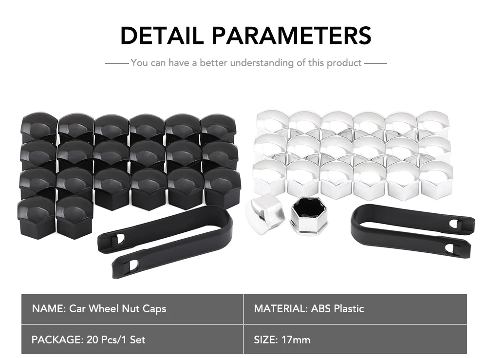 20 шт 17 мм колесные гайка с болтом защитный колпачок защитный болт крышка s наружное украшение защита болт диски серебряный черный