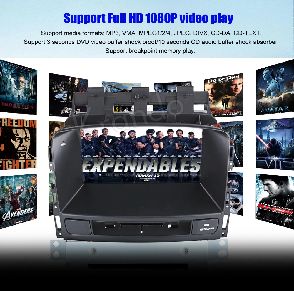 Top Krando 7" Android 8.0 car  audio radio navigation multimedia system for Opel Astra J 2010-2013 gps player bluetooth WIFI 3G DAB+ 5