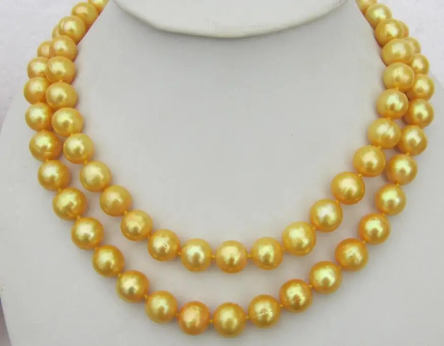 

Hot selling free shipping********HUGE NATURAL SOUTH SEA 11-12MM GOLDEN PEARL NECKLACE 32" 14K GOLD CLASP