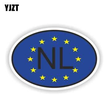 

YJZT 14.4CM*9.6CM Personality NL NETHERLANDS Code Car Sticker Helmet Reflective PVC Decal 6-2036