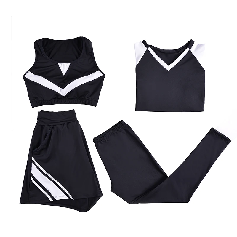 2018 Nieuwe Vrouwen Yoga Set Lady Gym Kleding Zwart t-shirt + Beha + Broek + Broek Fitness Running ademend Grote Size L-4XL Sport Pak 2018 Nieuwe Vrouwen Yoga Set Lady Gym Kleding Zwart t-shirt + Beha + Broek + Broek Fitness Running ademend Grote Size L-4XL Sport Pak