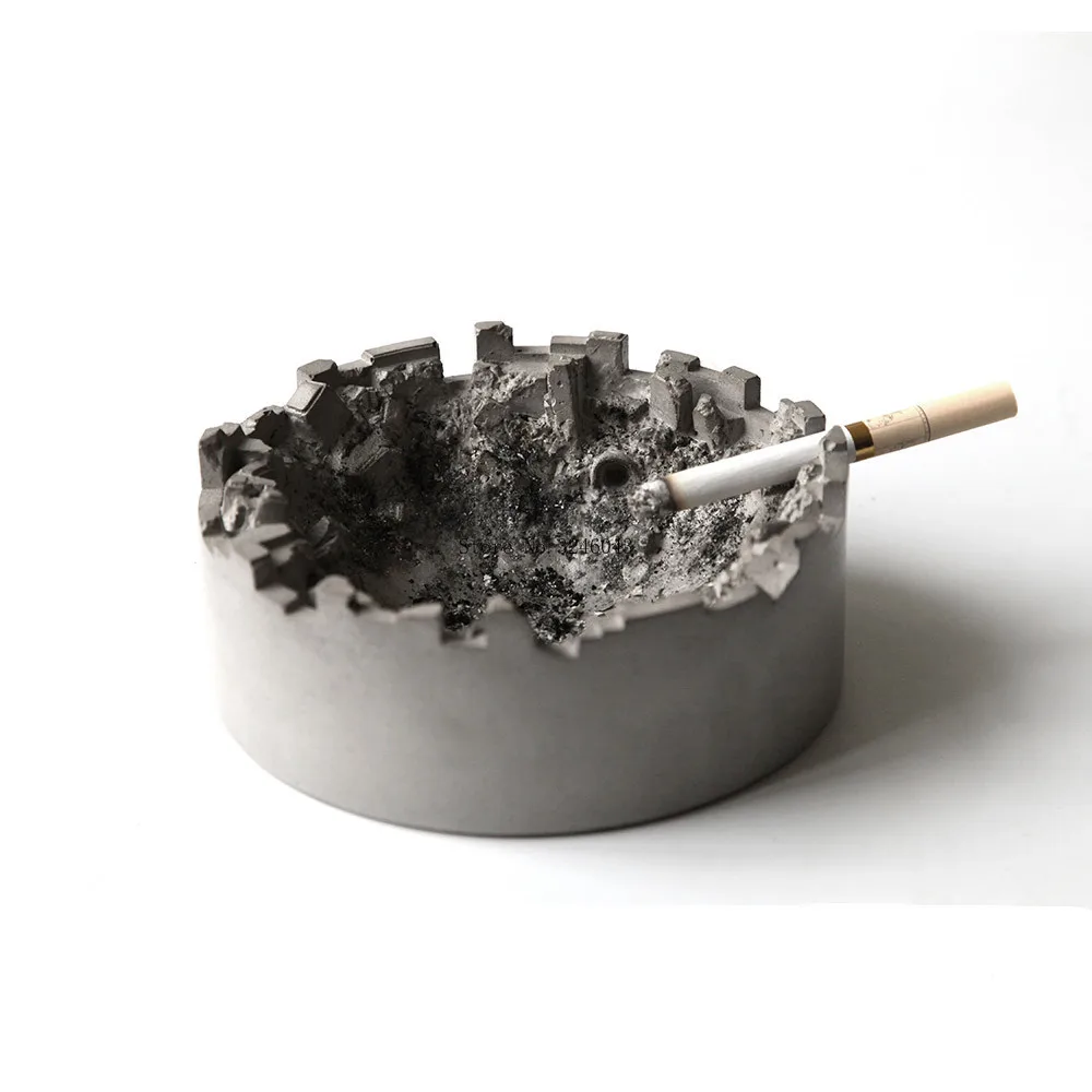 

Creative ruin landscape cement household personality ashtray clear water concrete ashtray to send boyfriend gifts