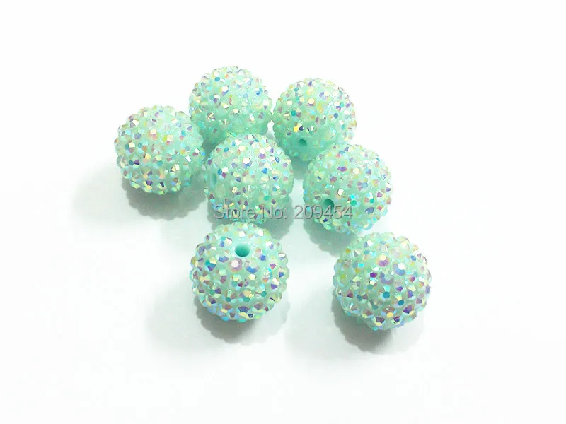 

New Spring Color 20MM 100pcs/lot Pastel Spring Mint Blue AB Effect Chunky Rhinestone Beads
