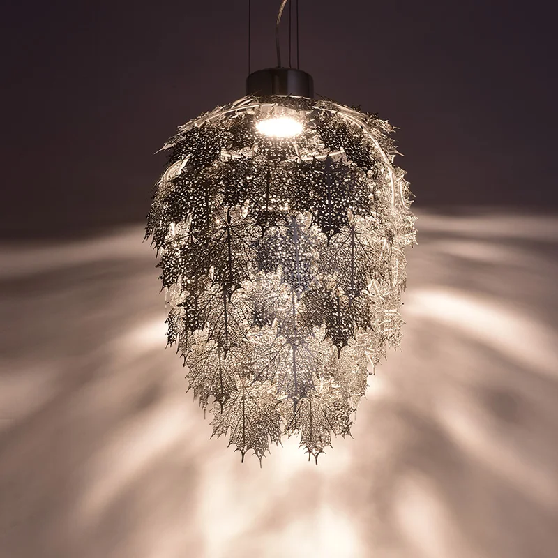 Etching Pendant Lights Dia 34cm Shadow Casting Leaves Shape Etching Pendant Lights Dia 34cm Shadow Casting Leaves Shape Stainless Steel Home Lighting Fixtures Hall Decoration In From