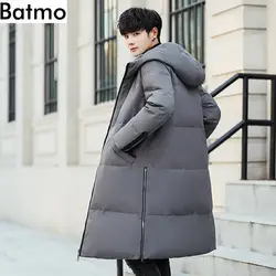 BATMO 2018 Новое поступление высокого качества белая утка вниз куртки с капюшоном мужчин, мужская зимняя caot, теплые парки мужские MY1803