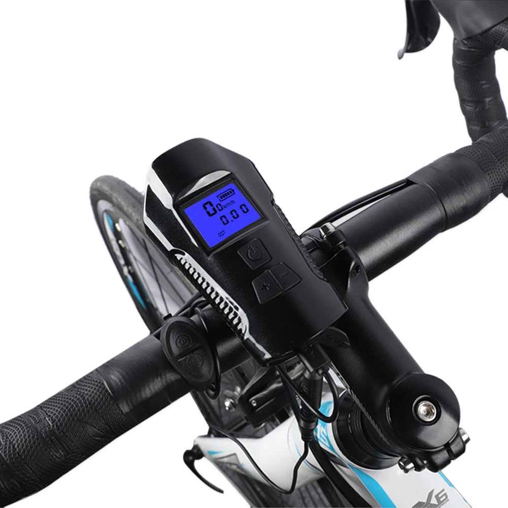 

new Outdoor Multifunctional Bicycle Light USB Rechargeable Bike Computer With Electric Horn Bell Handlebar Cycling Headlight D30