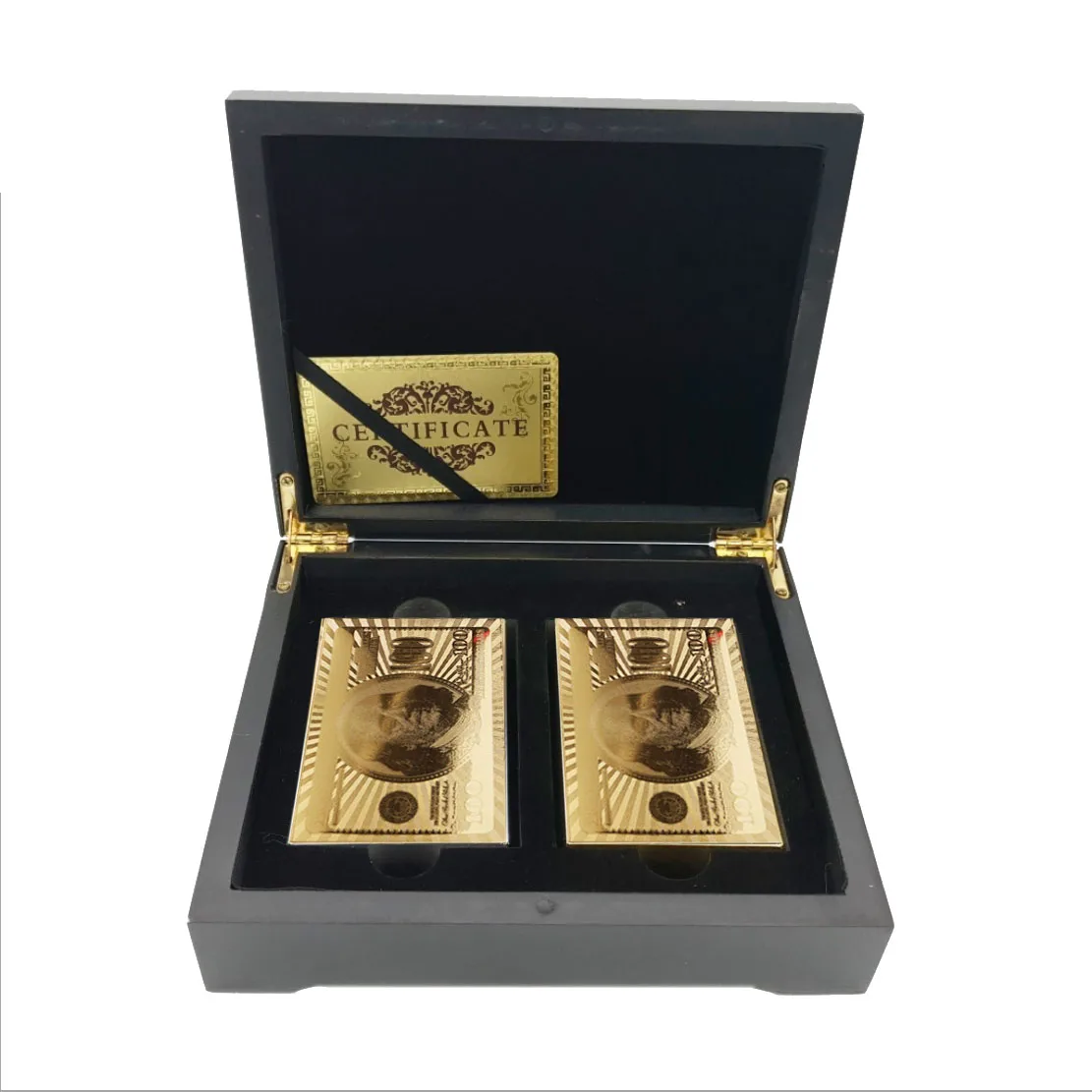 

Christmas Gifts Usd 100 Double Gold Playing Card with Box Art Crafts Collections Personalized Gifts