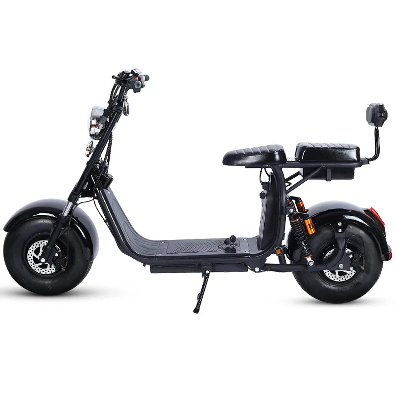 Top Citycoco Electric Scooter 1500W  Lithium Battery Adult E-Bike  with LCD Button Start Big Wheel Motorcycle Double Backseat 3