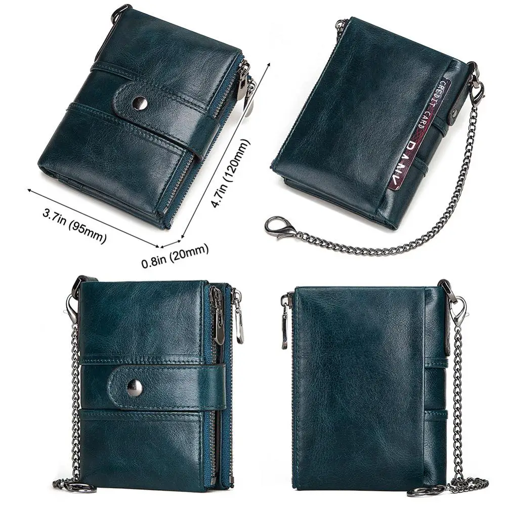 Goede Kavis Rfid Gratis Graveren Echt Leer Portemonnee Mannen Crazy Horse Portefeuilles Portemonnee Korte Mannelijke Geld Tas Walet Hoge Kwaliteit