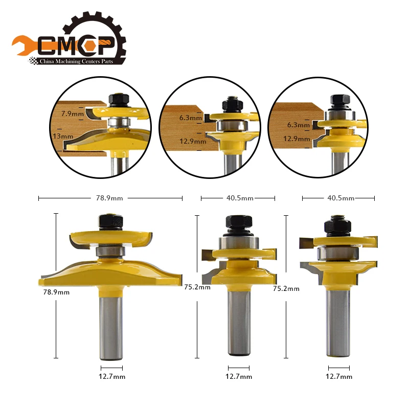 

1 pc Shank Diameter 1/2" Raised Panel Router Bit with Backcutter Ogee Woodworking cutter Tenon Cutter for Woodworking Tools
