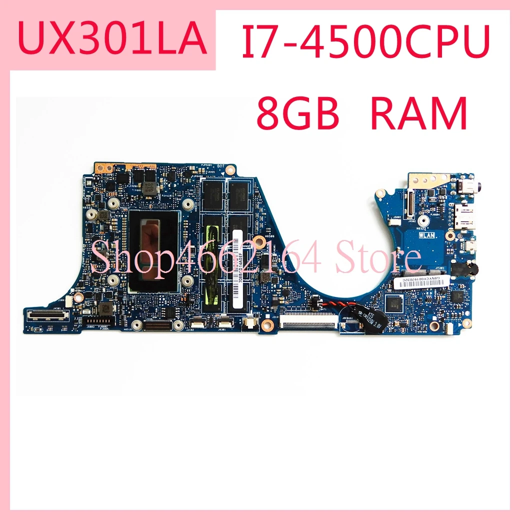 UX301LA اللوحة I7-4500CPU 8 GB RAM UX301LA محمول اللوحة الأم ل ASUS UX301 UX301L U301LA مفكرة اللوحة 100% اختبار موافق