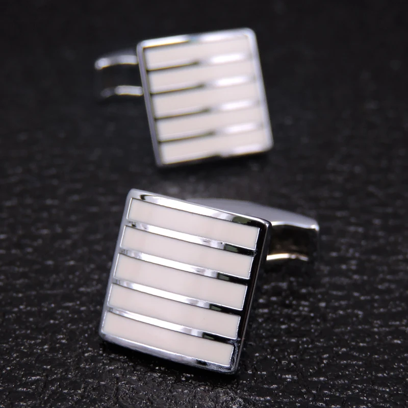 Novelty Luxury White stripes Cufflinks For Mens Women