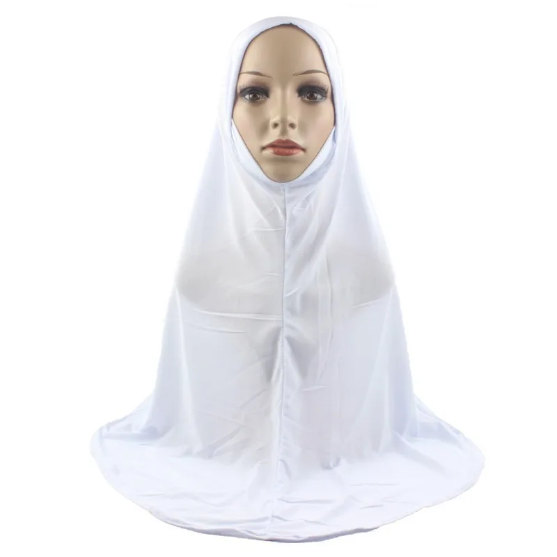 Мусульманский Исламский хиджаб шарф цельный женский Amira модный однотонный мягкий и эластичный материал