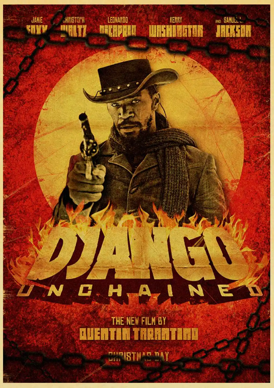 Quentin Tarantino серия фильм django unchained плакат печать на крафтовой бумаге настенная живопись ВИНТАЖНЫЙ ПЛАКАТ домашний декор - Цвет: E082