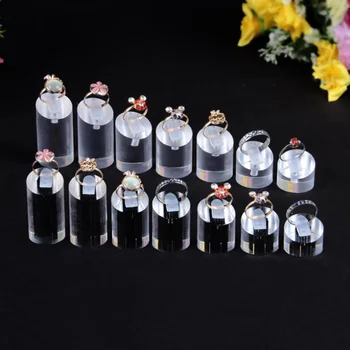 

7 Pieces Acrylic Finger Ring Display Stand Holder Jewelry Shop Showcase Set