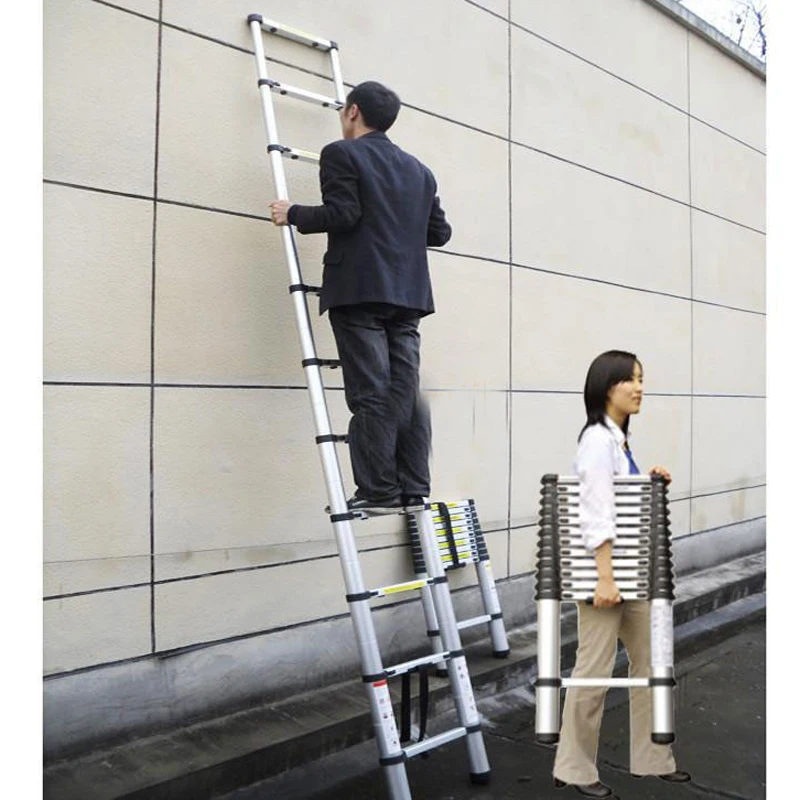 3.8m Adjustable Household Ladder Portable Extension Telescopic Ladder
