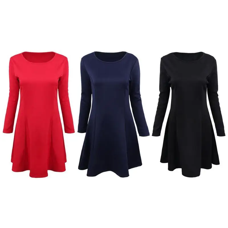 Одноцветное Цвет модные женские туфли Slim Fit Элегантные платья качели одежда с
