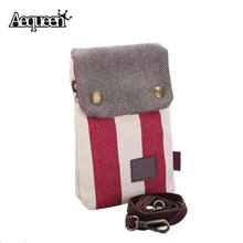 Neue Frauen Umhängetasche Mädchen Leinwand Schulter Handtasche Gestreifte Muster Handy Kleine Taschen Haspe Crossbody 4 Farben