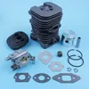 Cylinder Piston Carburetor Carb Gasket Kit For Partner 350 351 370 371 420 390 391 Formula 5000 Chainsaw 41mm Nikasil Plated 4
