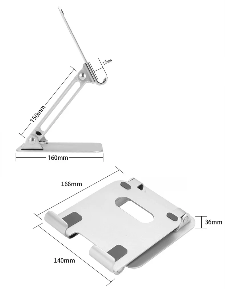 Настольный держатель для планшета из алюминиевого сплава, регулируемый угол/высота, складной держатель для планшета для iPad Air Mini Pro 12,9 дюймов