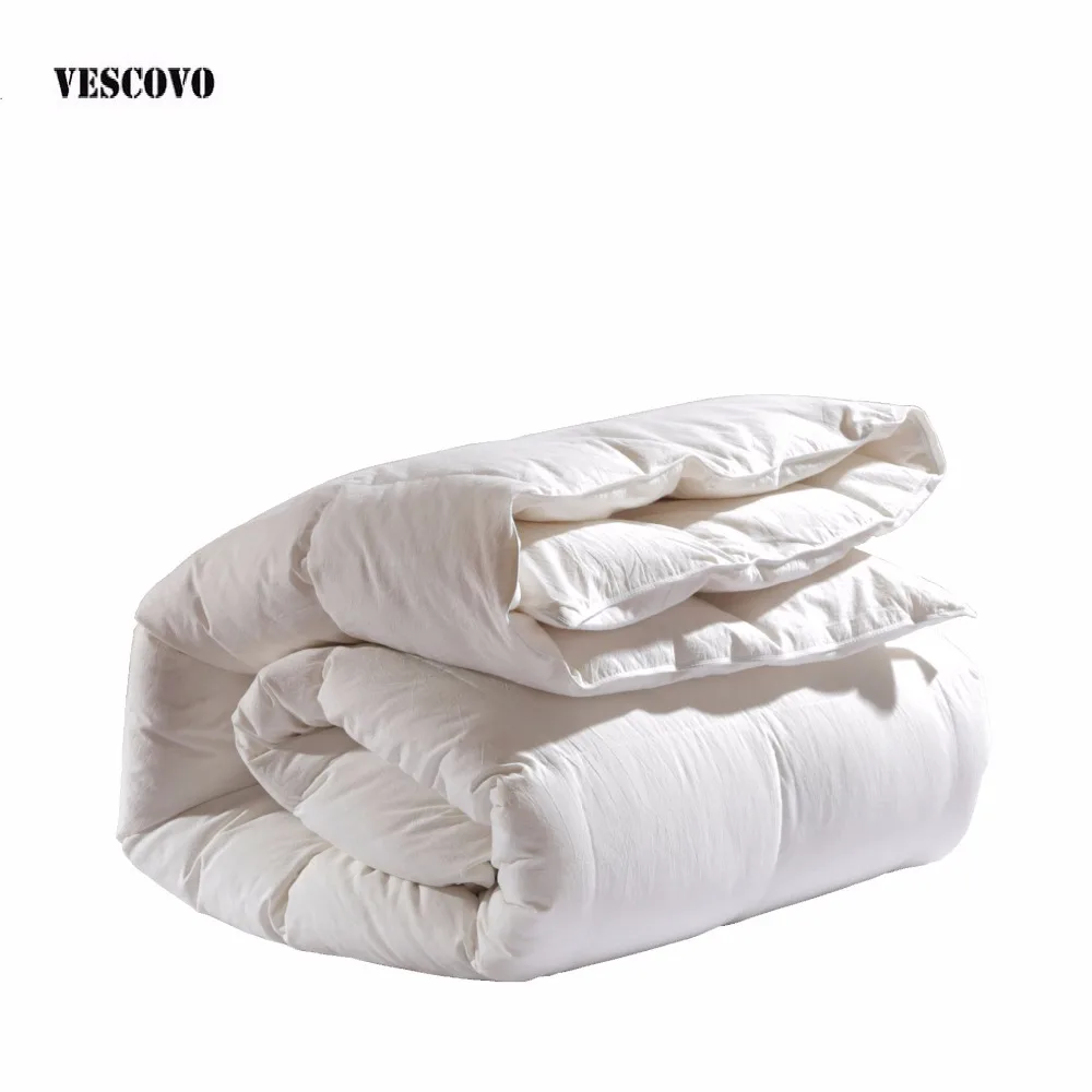 100 Goose Down Quilt Blanket Duvet For Winter Summer White Cotton