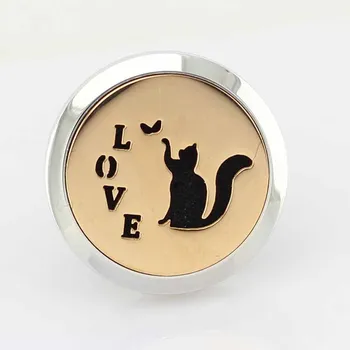 

Love Cat Car Aroma Locket 316L Magnetics Stainless Steel 30mm Car Essential Oil Diffuser Perfume Locket Clip