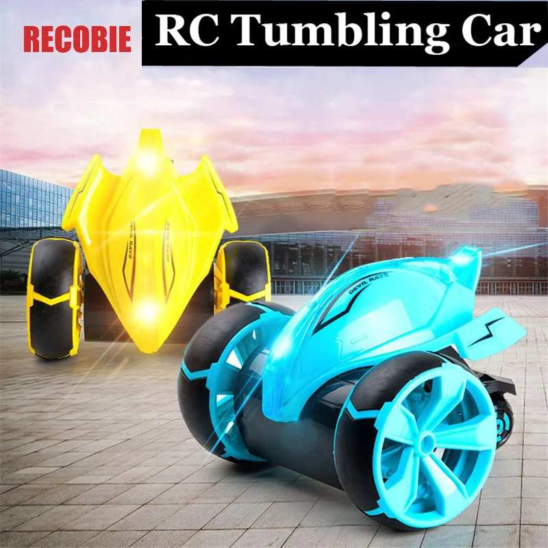 

New 1:12 RC Car Rolling tumbling Vehicle Remote Control Cars Devil Fish LED Light Spin Stunt Off-road Car Toy kids gifts qw0030