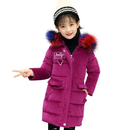 Girls Parkas Wadded Jacket Winter Coat Children Fashion Big Fur Collar Solid Thick Cotton Jacket Kids Hooded Outerwear Girls Parkas Wadded Jacket Winter Coat Children Fashion Big Fur Collar Solid Thick Cotton Jacket Kids Hooded Outerwear