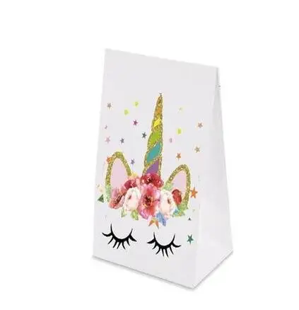 Unicorn Party Paper Bags With Handles Wedding Birthday Party Kraft Gift Bag Gender Reveal Baby Shower Party Bags Supplies
