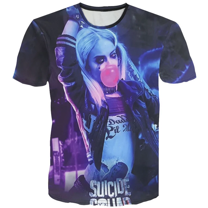 SYDanne Movie Squad Harley Quinn Joke Cosplay Costume Adult Top Shirt Daddy’s Lil Monster T-shirt Men Women Girls -Outlet Maid Outfit Store