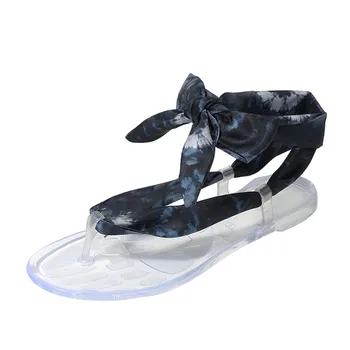 

JAYCOSIN shoes Women Summer Sandals Silk Pearl Flat-soled Casual Shoes Thick-Soled Muffin Flat-Soled breathable sandals