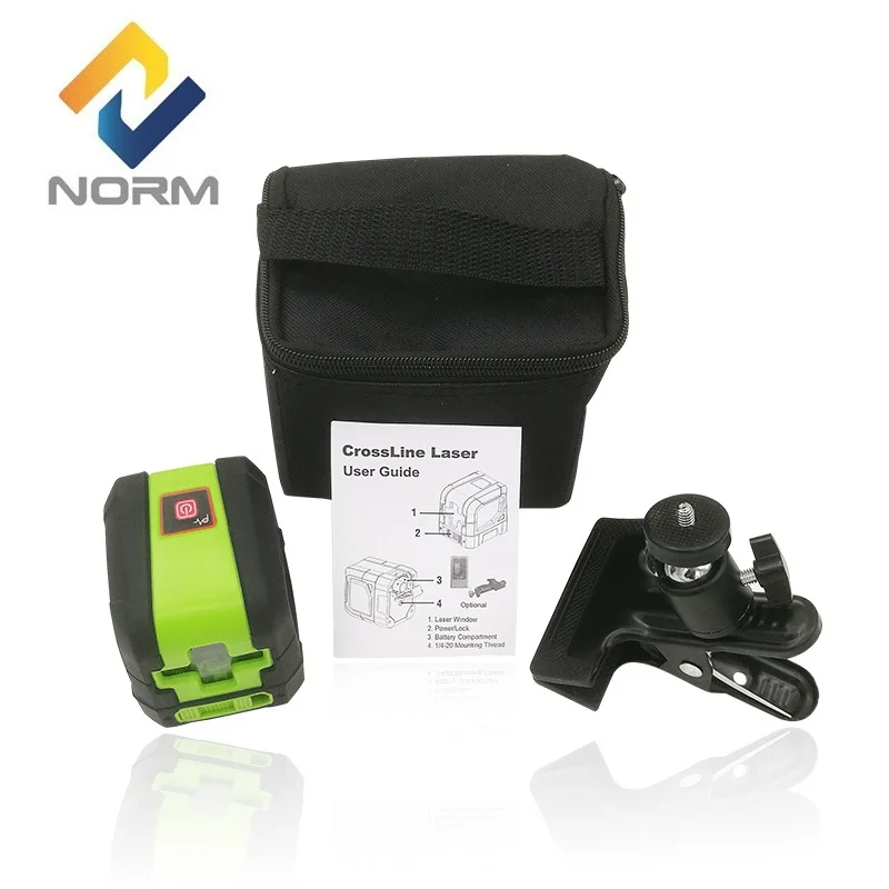 

Norm Portable Two Cross Lines Red Beam or Green Beam Laser Auto-Leveling Laser with mounting piovoting blacket
